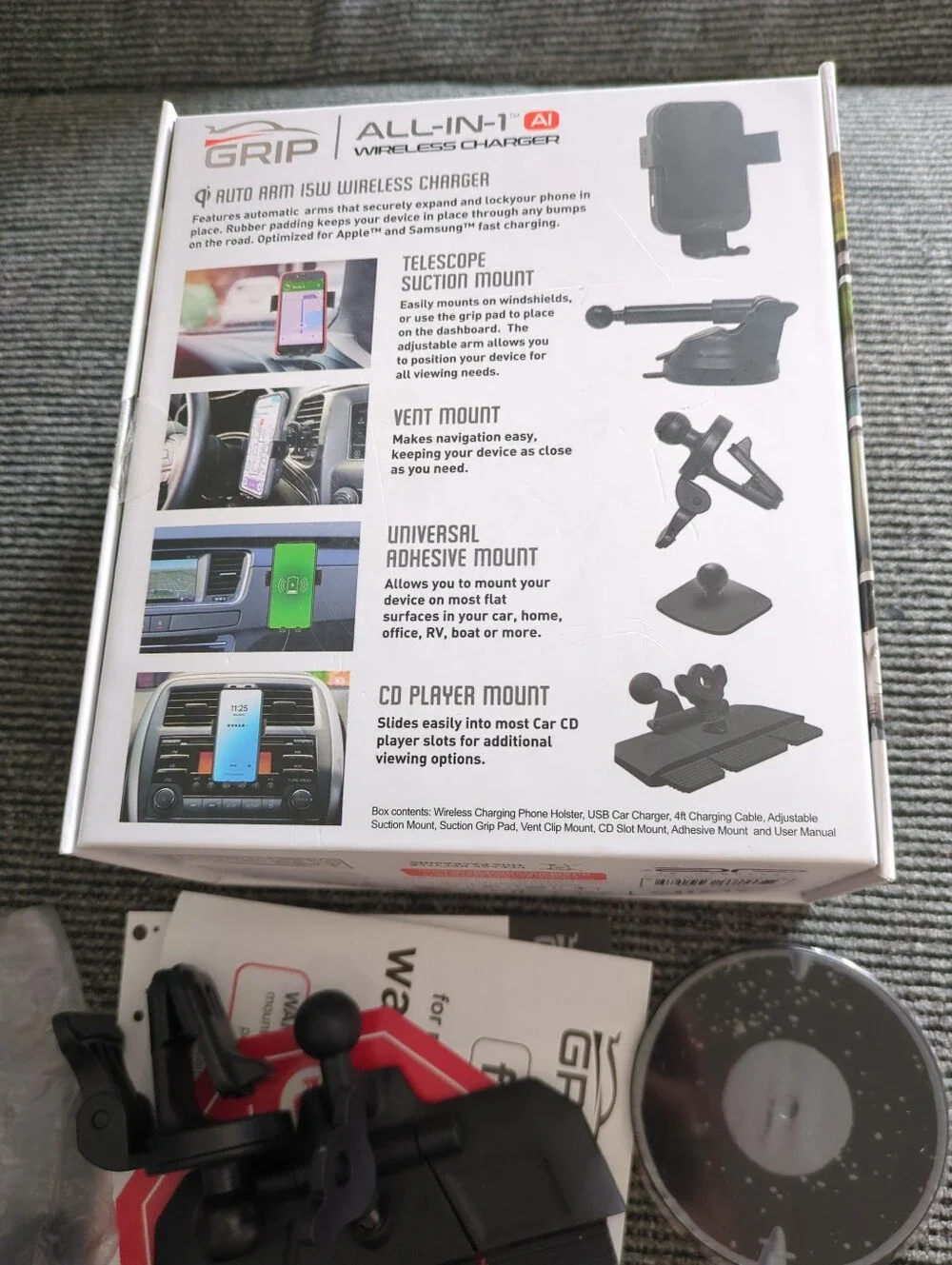 ❤️ BNIB Grip All-in-one AI Wireless Car Charger